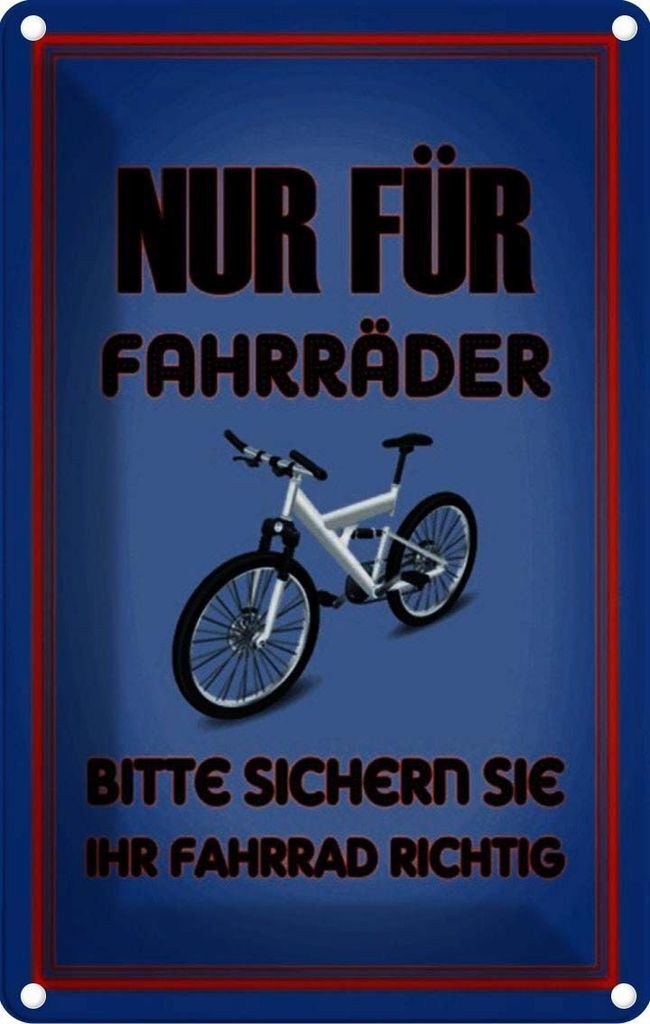 vianmo Blechschild 18x12 cm Parken nur Sicherheit Vorsicht für Fahrräder sicher sie ihr Warnschild Hinweisschild Parkplatzschild