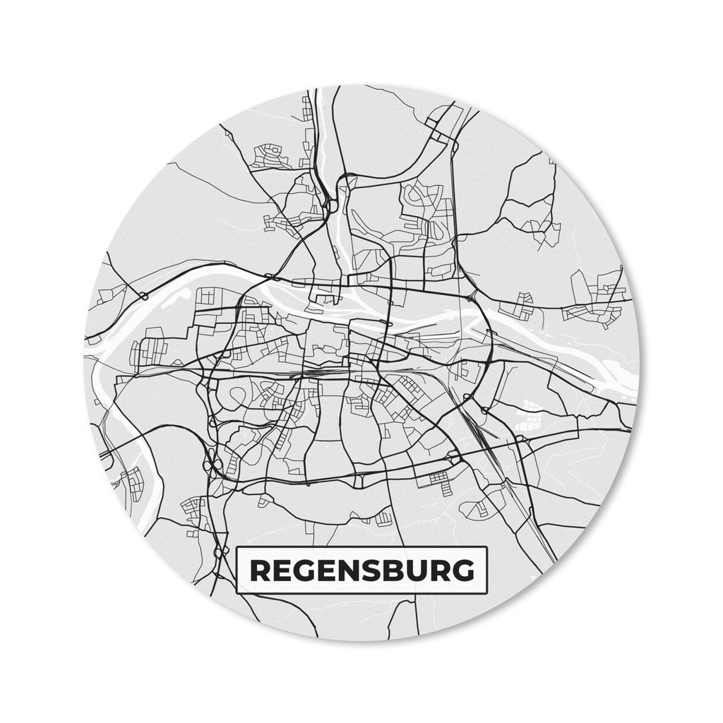 MuchoWow Mauspad Mousepad Deutschland - Karte - Regensburg - Karte - Stadtplan 40x40 cm - Mousepads - Maus Mat - Pad - Mausunterlage - Schreibtis...