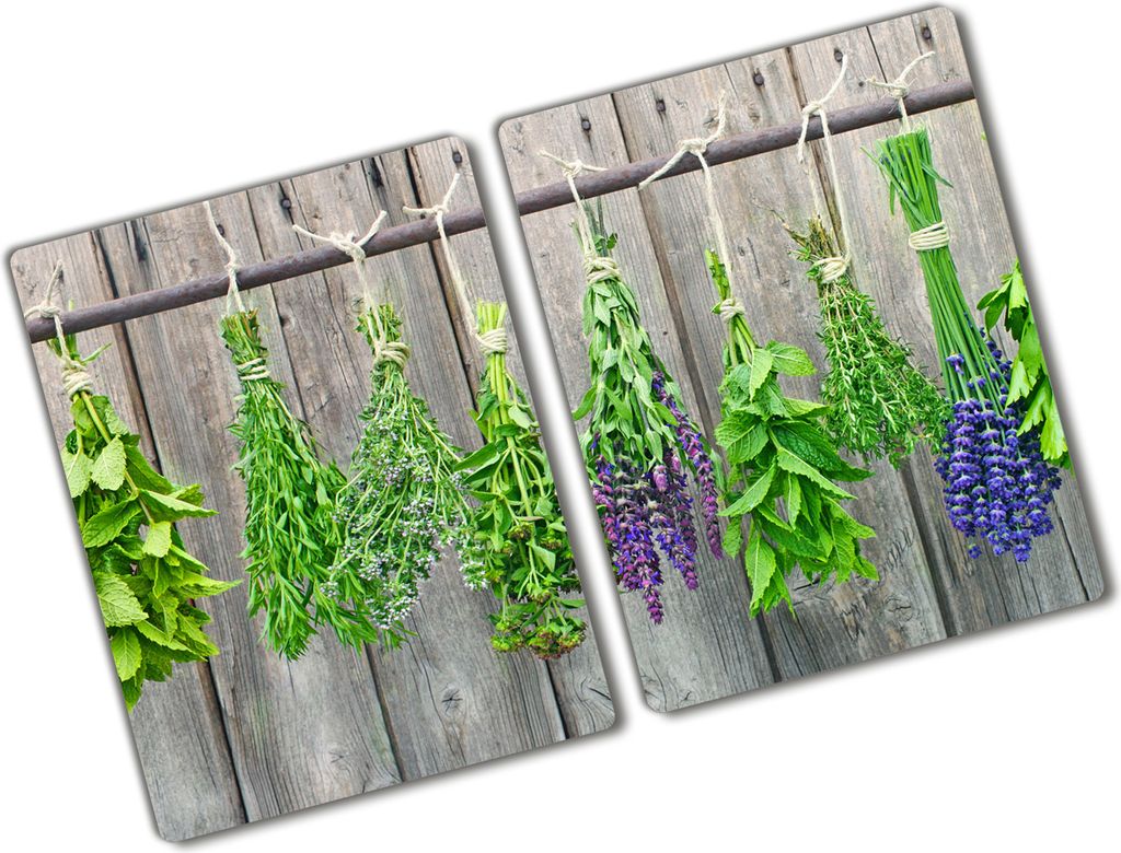 Tulup Glas Herdabdeckplatte - 2x40x52 cm - Glaskeramikkochfeld-Abdeckung Spritzschutz Glasabdeckplatte Kochplattenabdeckung und Schneidebrett - Zwe...
