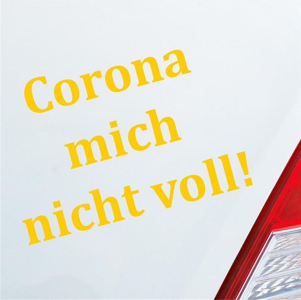 Auto Aufkleber Corona mich nicht voll! Hazard Krank Infiziert Husten 14x10 cm Gelb Sticker Heckscheibenaufkleber