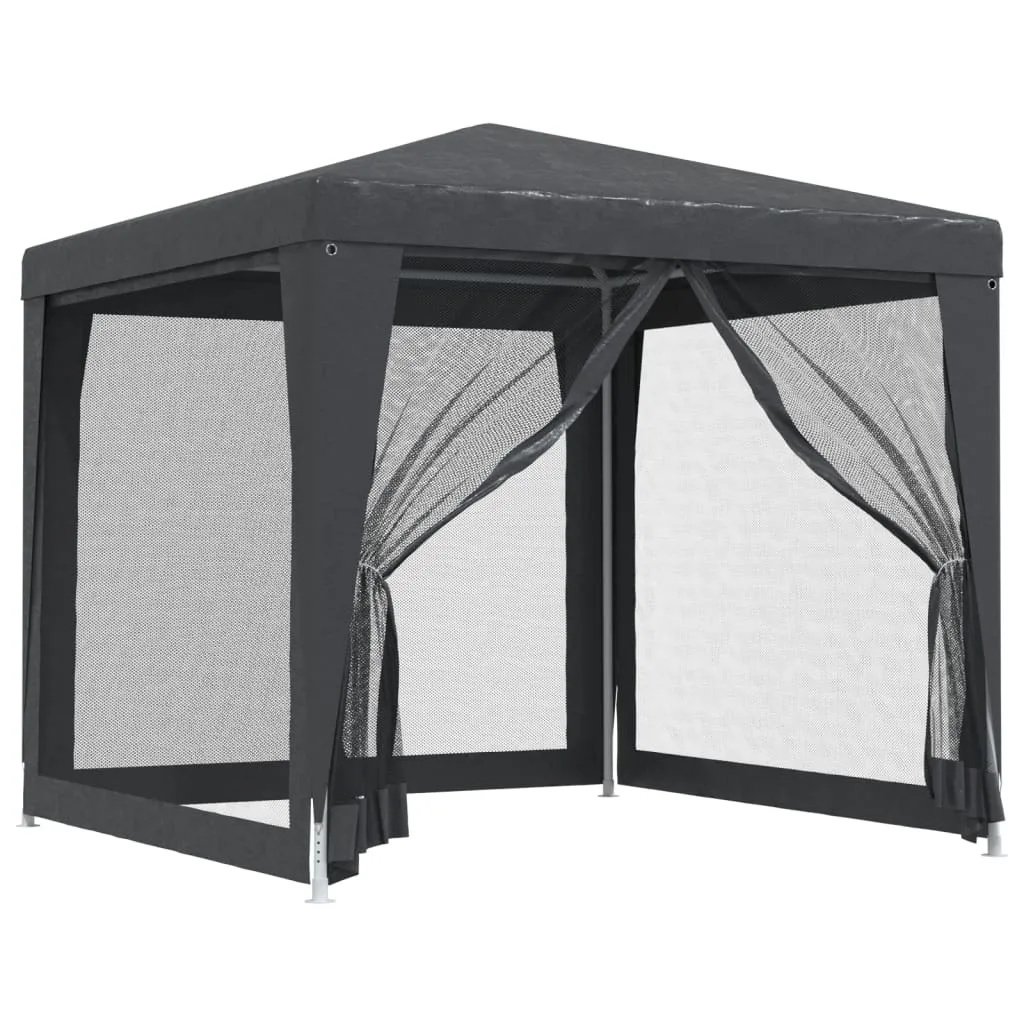 Gazebo da Giardino 2.5x2.5 m HDPE con Zanzariera - Tenda Antracite - 1