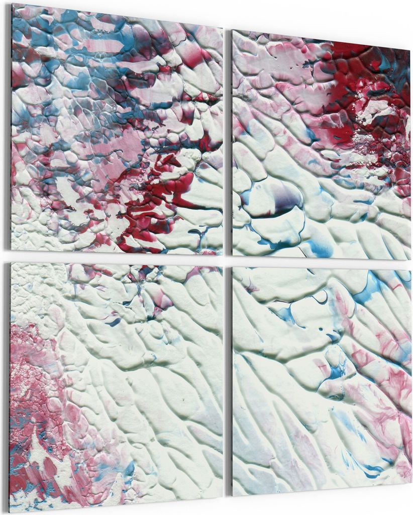 DEQORI Glasbild Echtglas 4x50x50 cm 'Chaotischer Farbenfluss' Wandbilder XXL groß