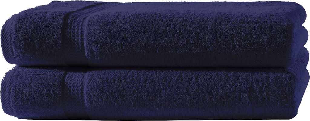 2 Duschtücher navy marine 70x140cm Set Baumwolle Duschtuch Produktbild 