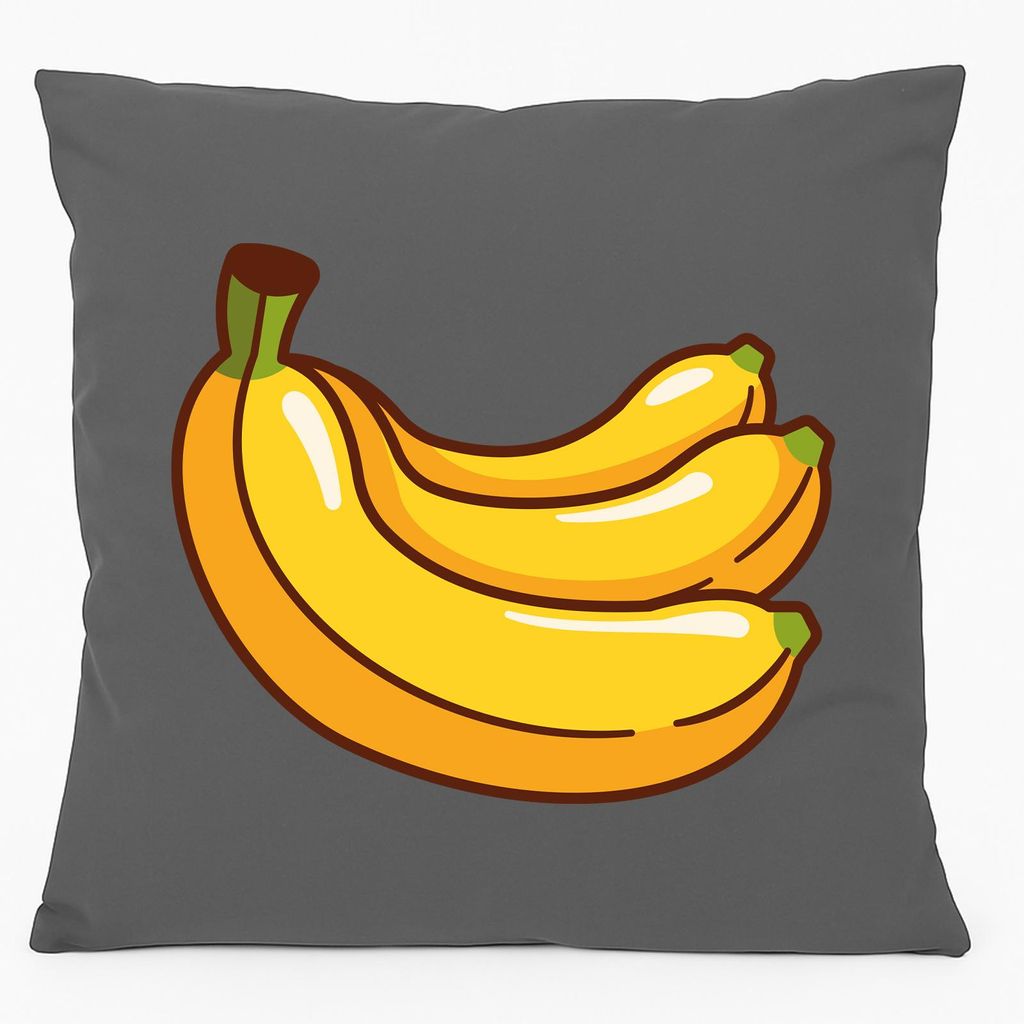 Huuraa Kissen Banane Comic 40x40cm mit Füllung Steel Grey Baumwolle Dekokissen Geschenkidee
