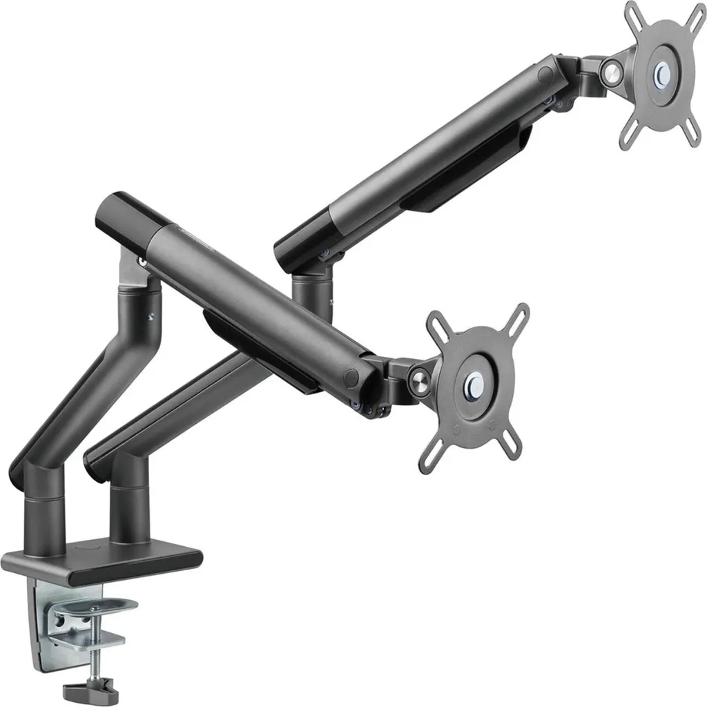 Support de table double écran TV 17-32 pouces avec système à ressort gaz