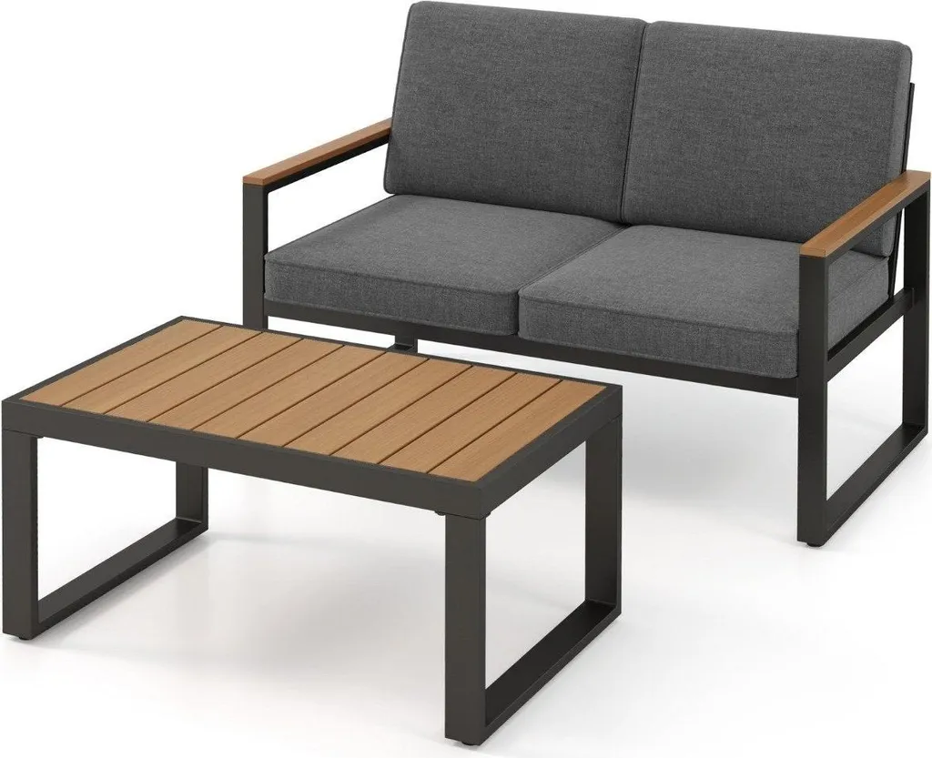 Ensemble de balcon robuste en aluminium gris résistant aux intempéries - 2