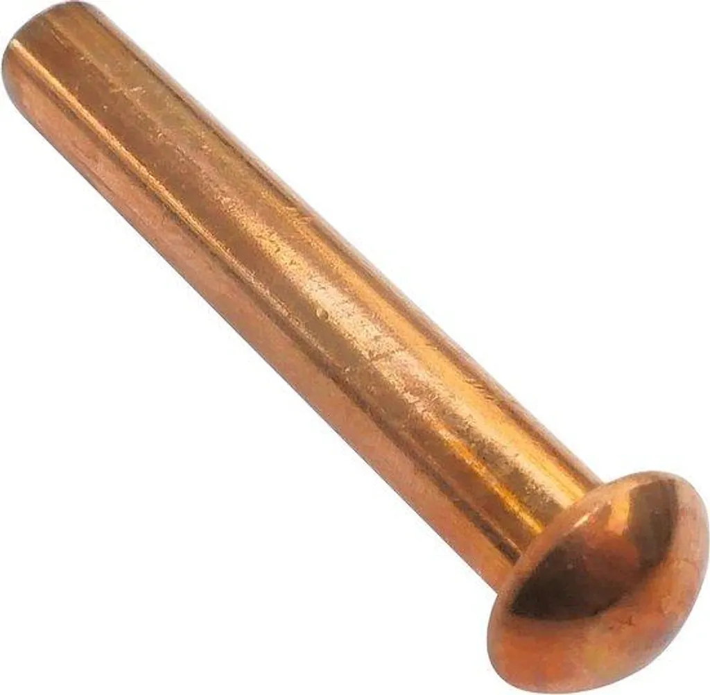 Rivet à tête bombée en cuivre 4 x 25 mm DIN 660 pour fixation métal