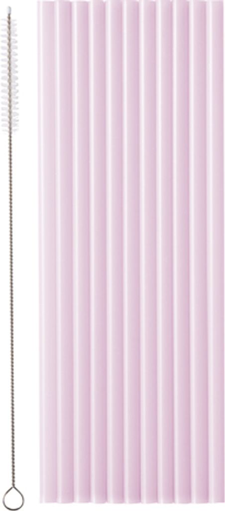 576 Plastikstrohhalme + Reinigungsbürste, 23 cm, violett flieder, wiederverwendbar