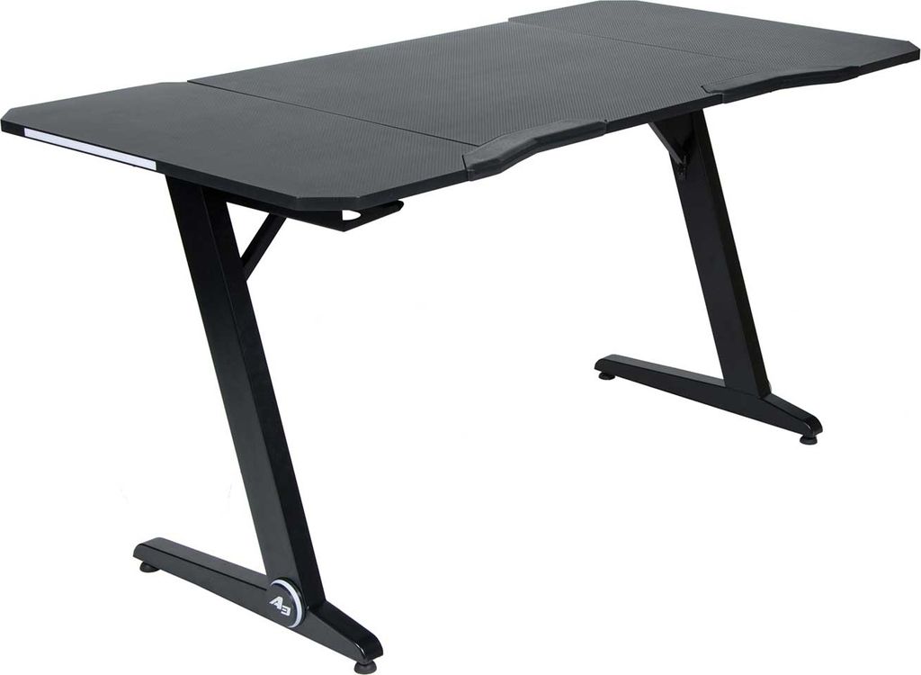 Gaming-Schreibtisch - Schwarz - Metall - 152 x 76 cm- mit LED-Beleuchtung