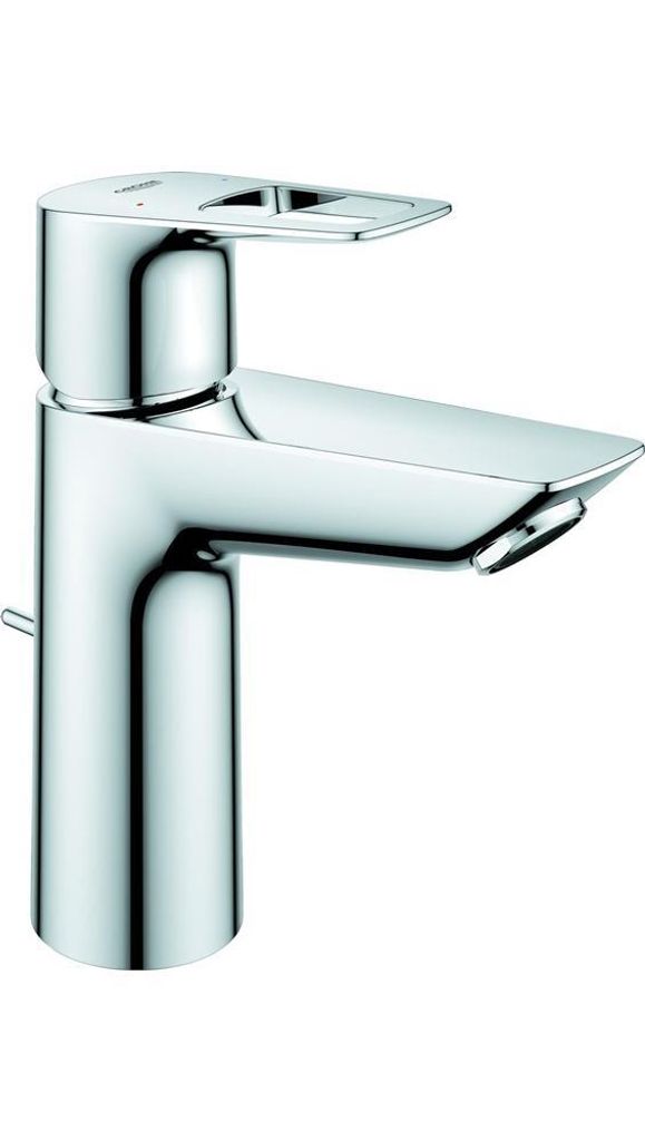 A single chrome faucet on a white background.