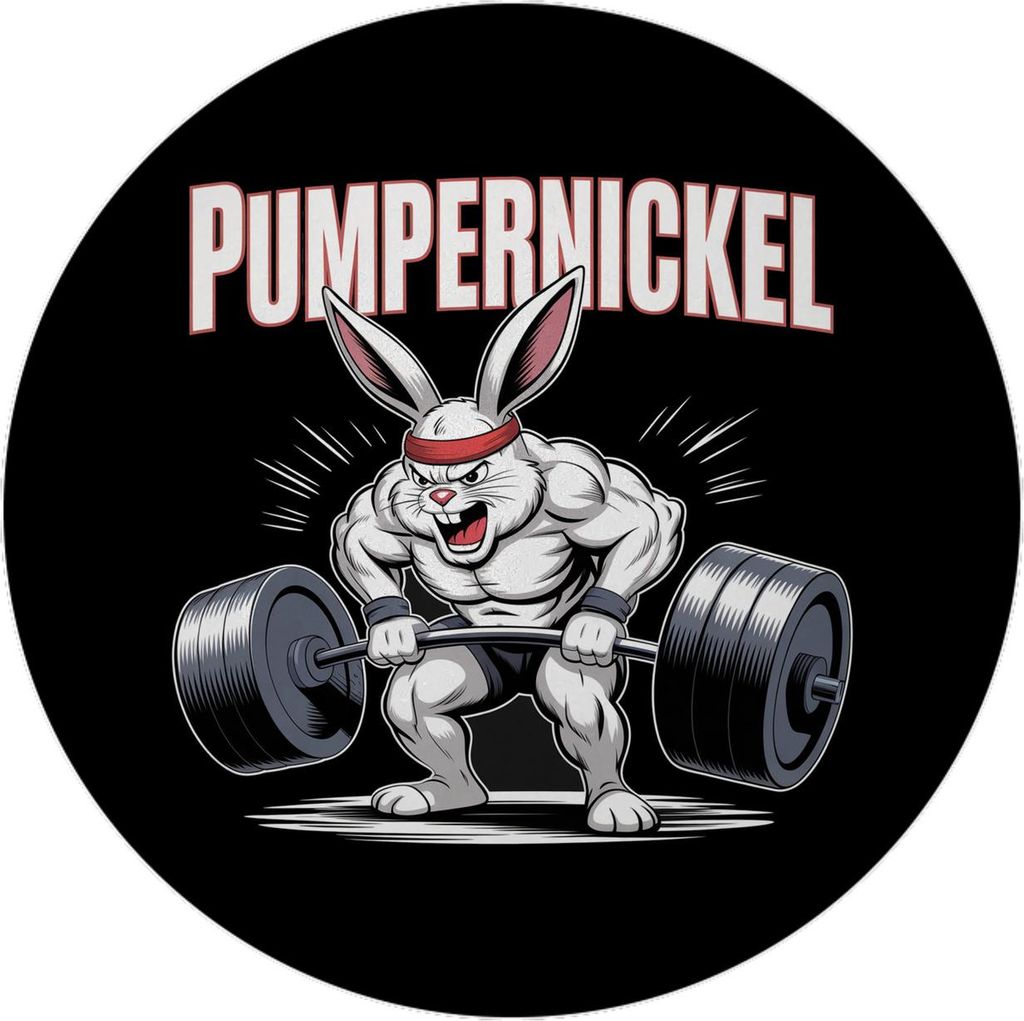 Fitness-Hase Pumpernickel Magnet für Fitnessfreaks