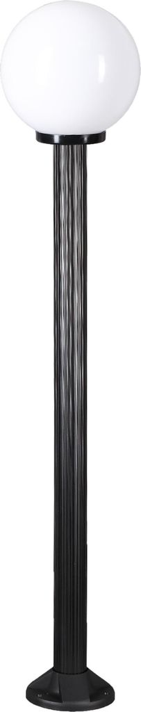 Wegeleuchte Wegelampe Außenleuchte Gartenlampe Kugel Opal 25cm Ø, Höhe 125cm