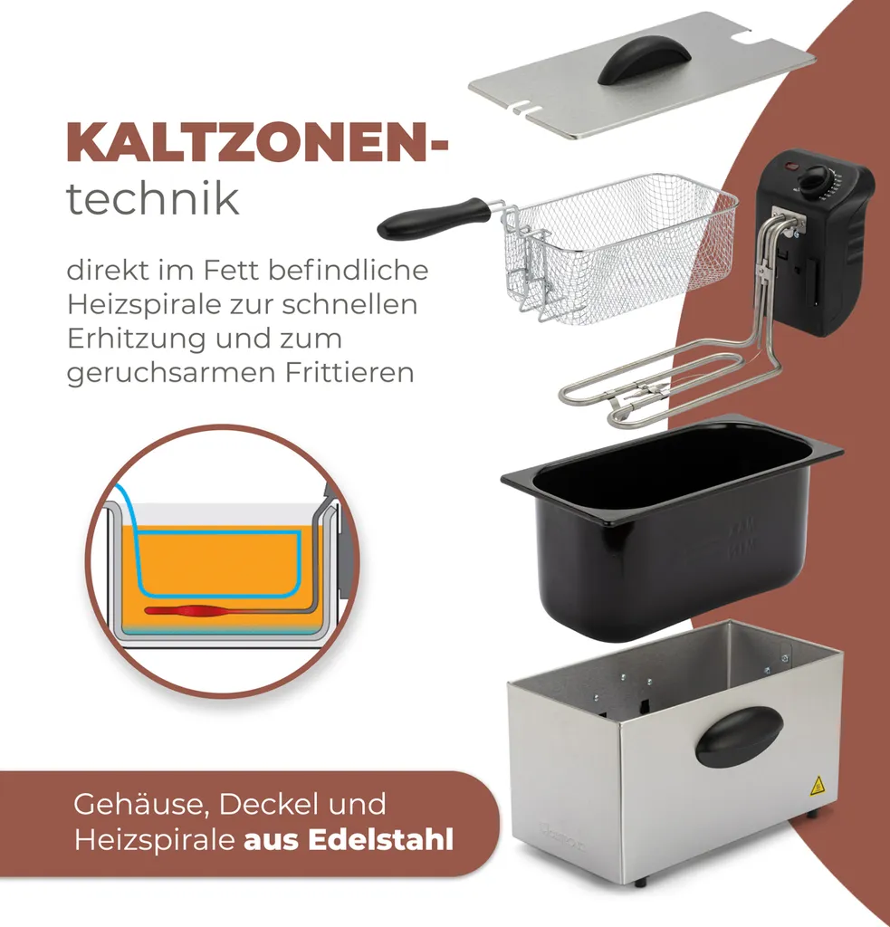 Friteuse en acier inoxydable 3L Clatronic FR 3586 - Cuisson précise - 5