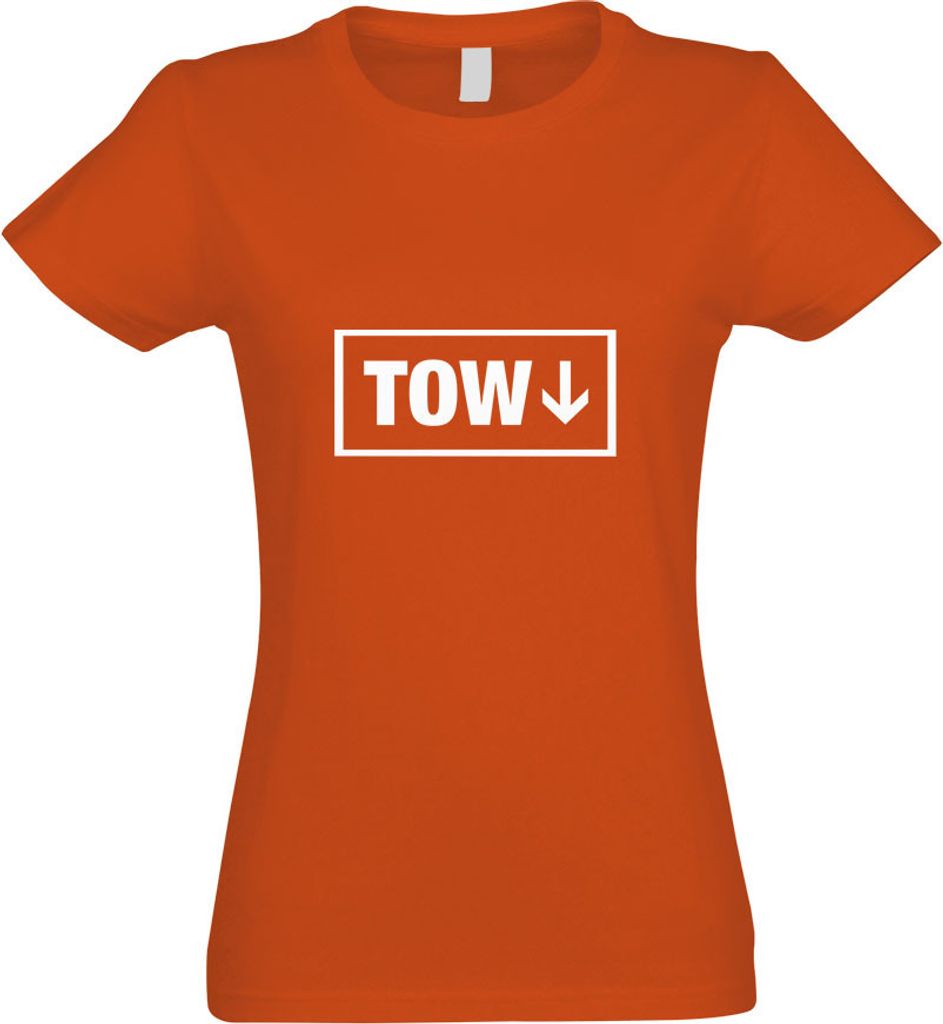 Kiwistar - T-Shirt tailliert - Damen - orange - Tow - mit Motiv Bedruckt - Funshirt Design - Sport - Freizeit - Damen - S