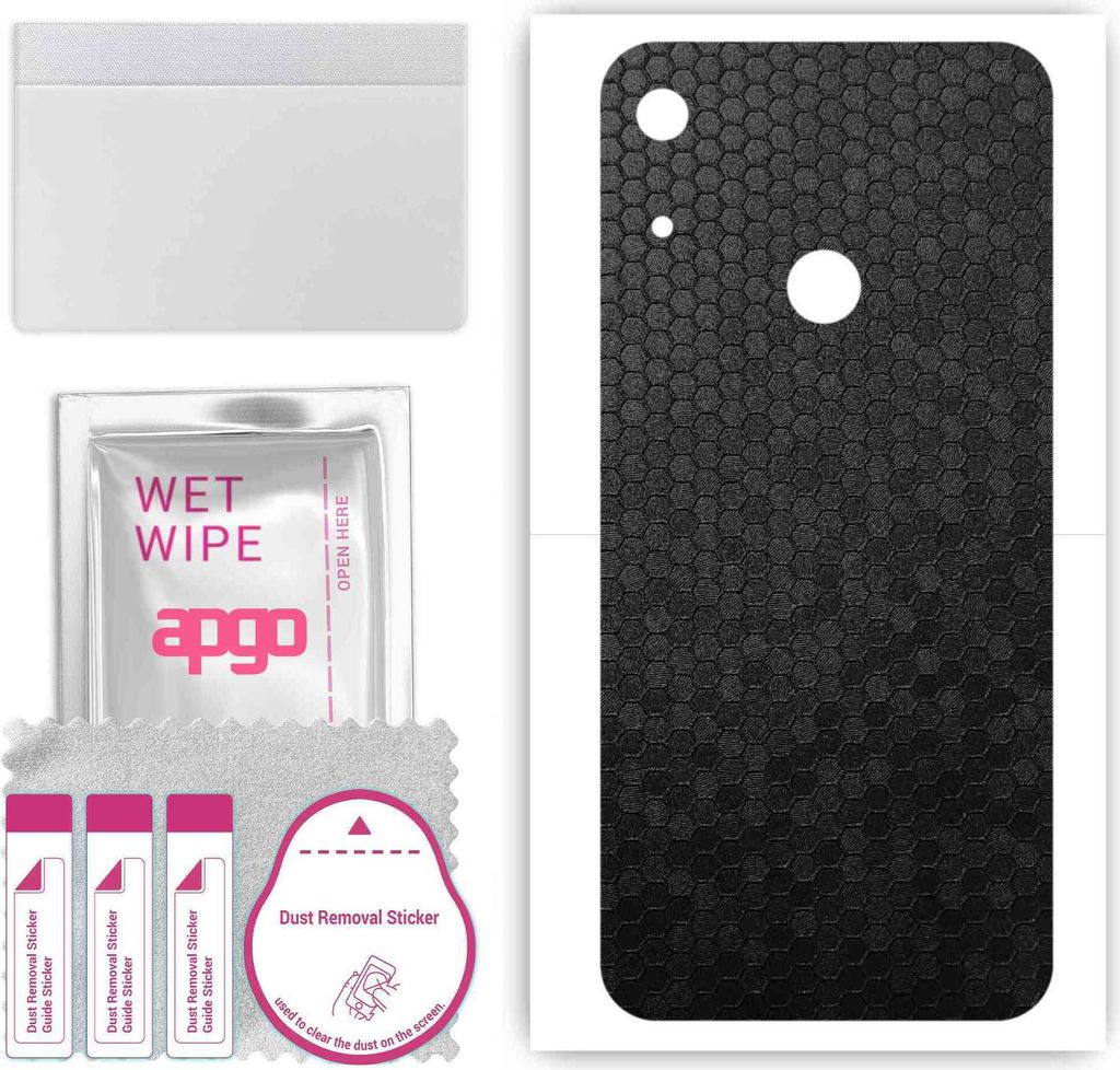 apgo Rückseite Schutzfolie, Skin, kompatibel mit Huawei Y6S, Hinten Displayschutzfolie aus Vinylfolie, kratzfest, einfache Montage - Schwarze Honi...