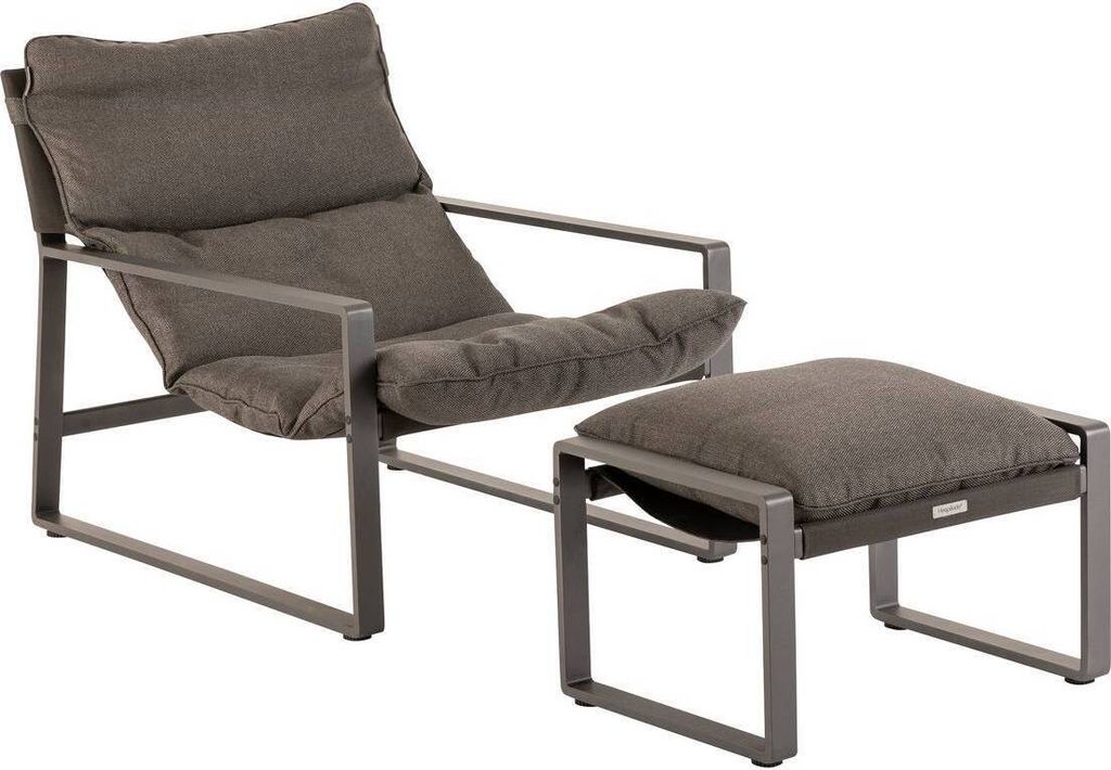 Garten-Relaxsessel LAMBINIO Graphit - Epoxidbeschichtetes Aluminium - Hespéride