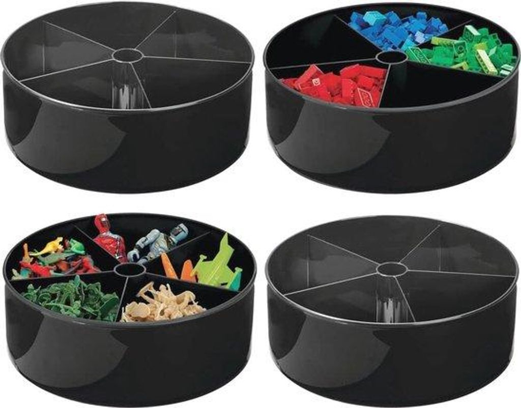 Kinderdrehkreuz für Spielzeug und Spielzeug - Rund und drehbar mit 5 Fächern - Praktischer Organizer