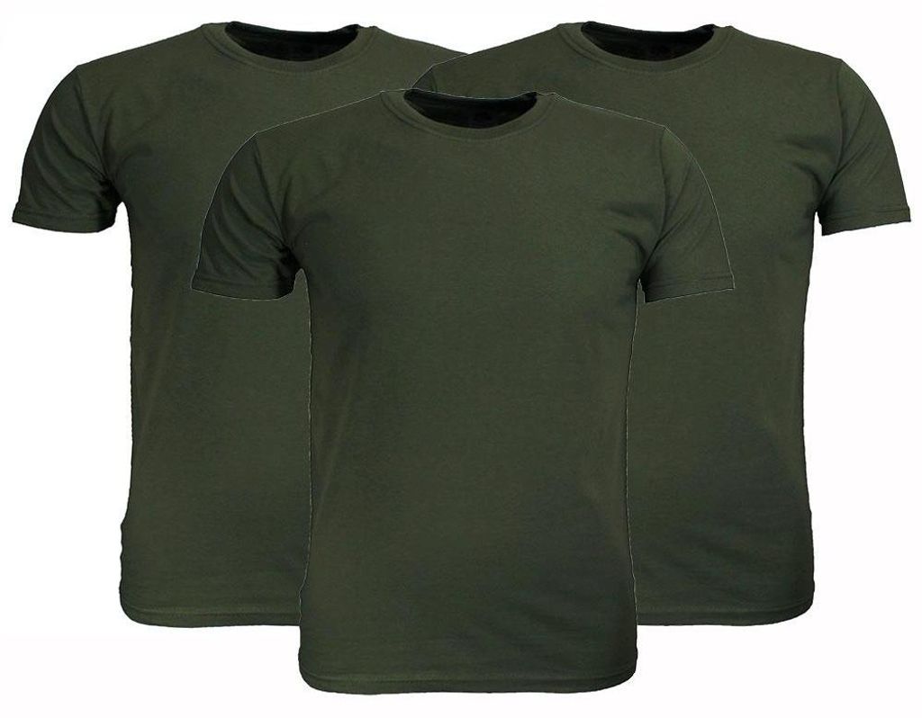 Fruit Of The Loom Blanko-Baumwoll-T-Shirts im 3er-Pack Olivgrün - M