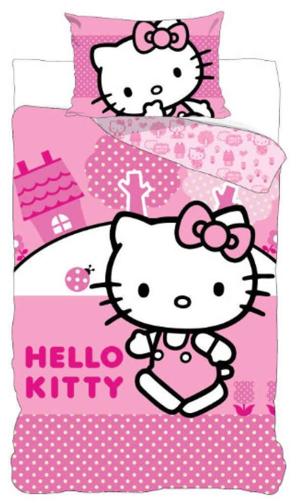 Hello Kitty dekbedovertrek 100 x 135 cm - 40x60 cm - katoen Productafbeelding 