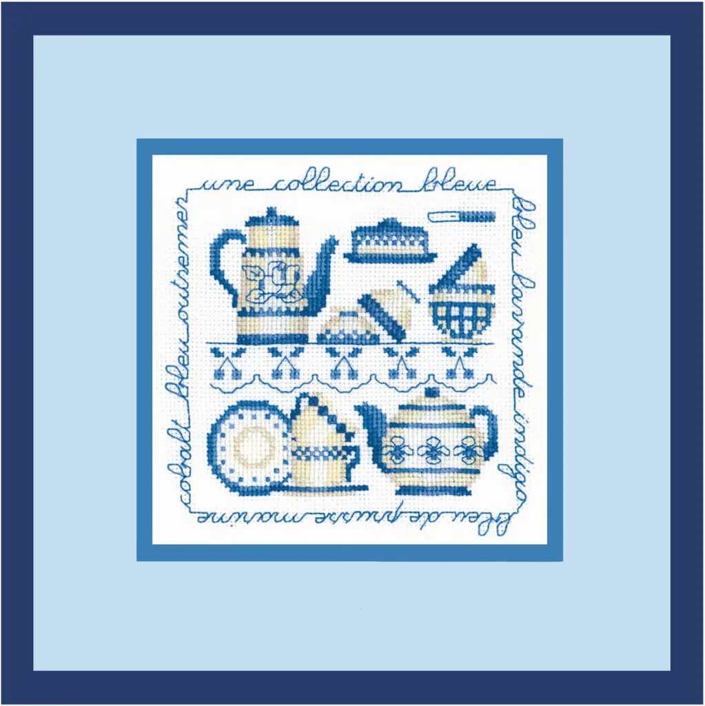 Le Bonheur des Dames Kit Punto Croce Contato Blue Collection 11,5x11,5