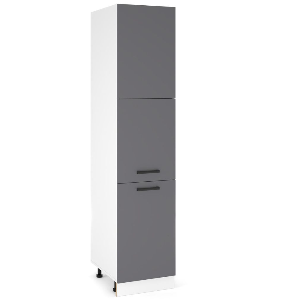 ULWEHOME Hoher Unterschrank für die Küche, 40 cm, 3 Fronten, Anthrazit | Küchenmöbel, EKO-System