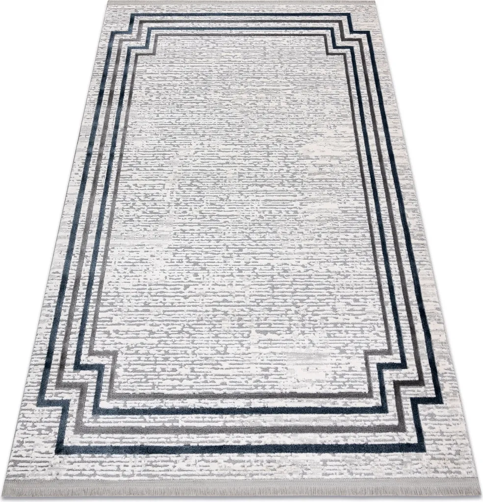 Tapis TULS à relief structurel 51242 80x150 cm ivoire bleu et gris