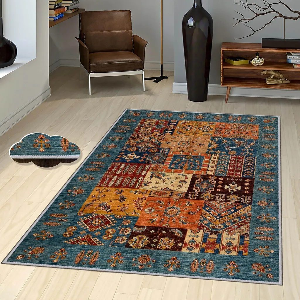 Tapis Hypnose Multicolore 100% Polyester 180x280 cm Résistant et Doux