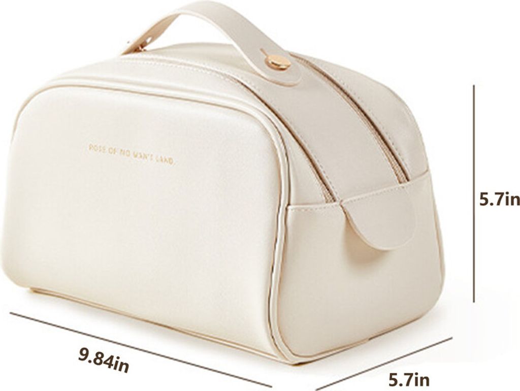 (Weiß) Reisekosmetiktasche mit großem Fassungsvermögen, Produktbild 5