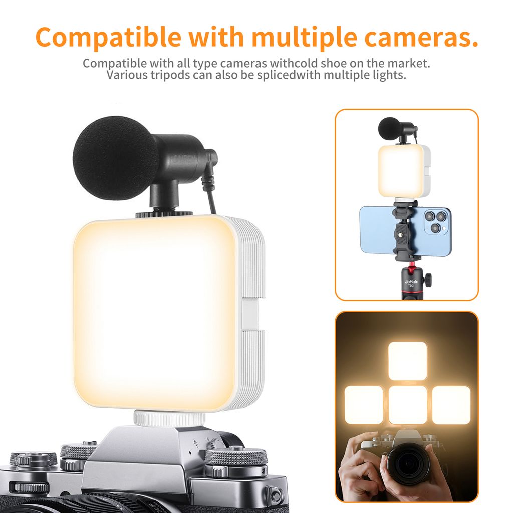 LED-Videoleuchte im Taschenformat, Videokonferenzleuchte fuer Computer, Tablet, Handy, DSLR-Kamera, LED-Fuelllicht 3000 K šC 6500 K, dimmbar, eing...