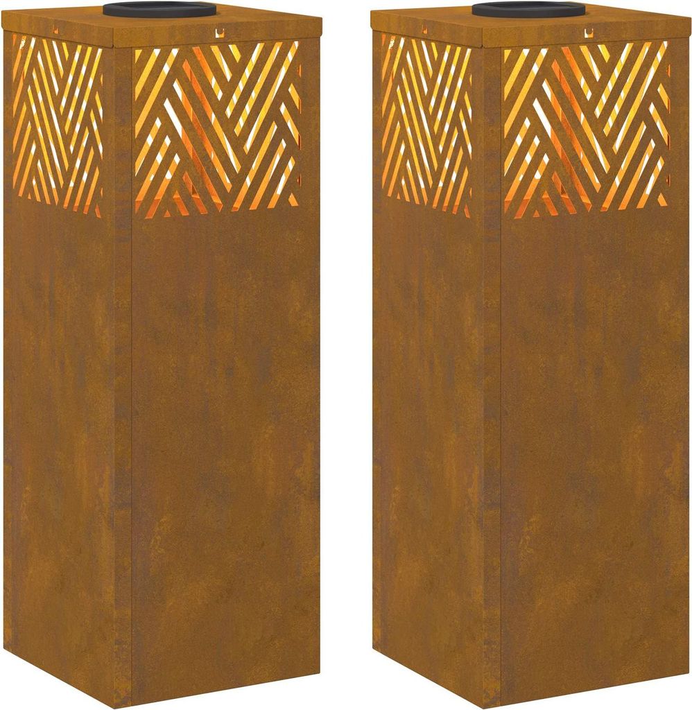 vidaXL Solar LED Weg Licht 2 pcs Bronze Wetterfeststahl