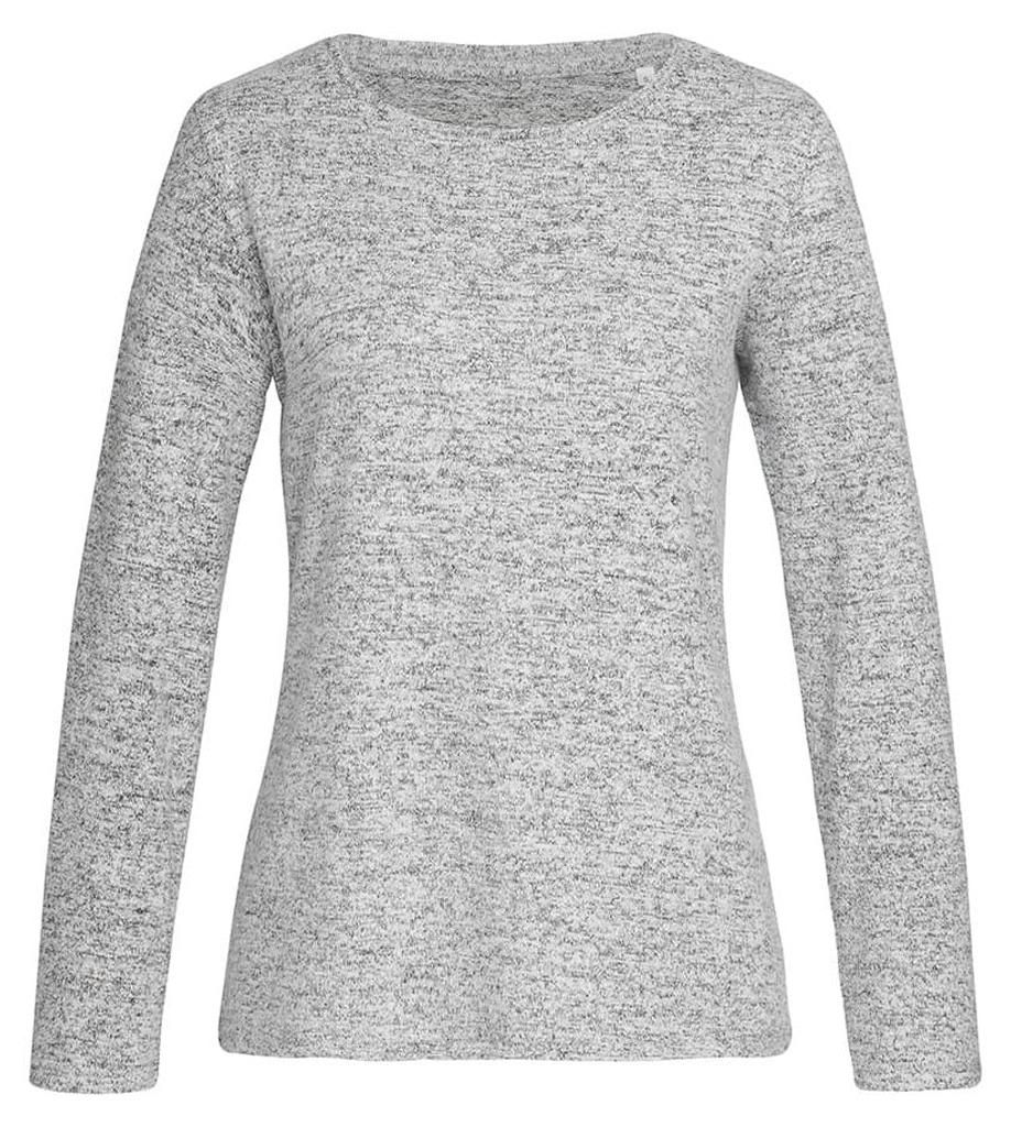 Stedman - T-Shirt für Damen Langärmlig FK2223 (S) (Hellgrau meliert)