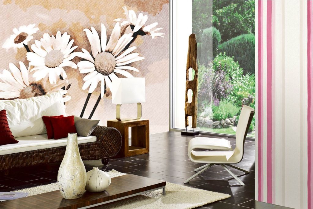 Vlies Fototapete BRAUNE BLUMEN 375 x 250 cm (inkl. Kleister) - Vlies Tapete, Wandtapete, Wandbilder - Tapete für Wohnzimmer Schlafzimmer, Büro, K...