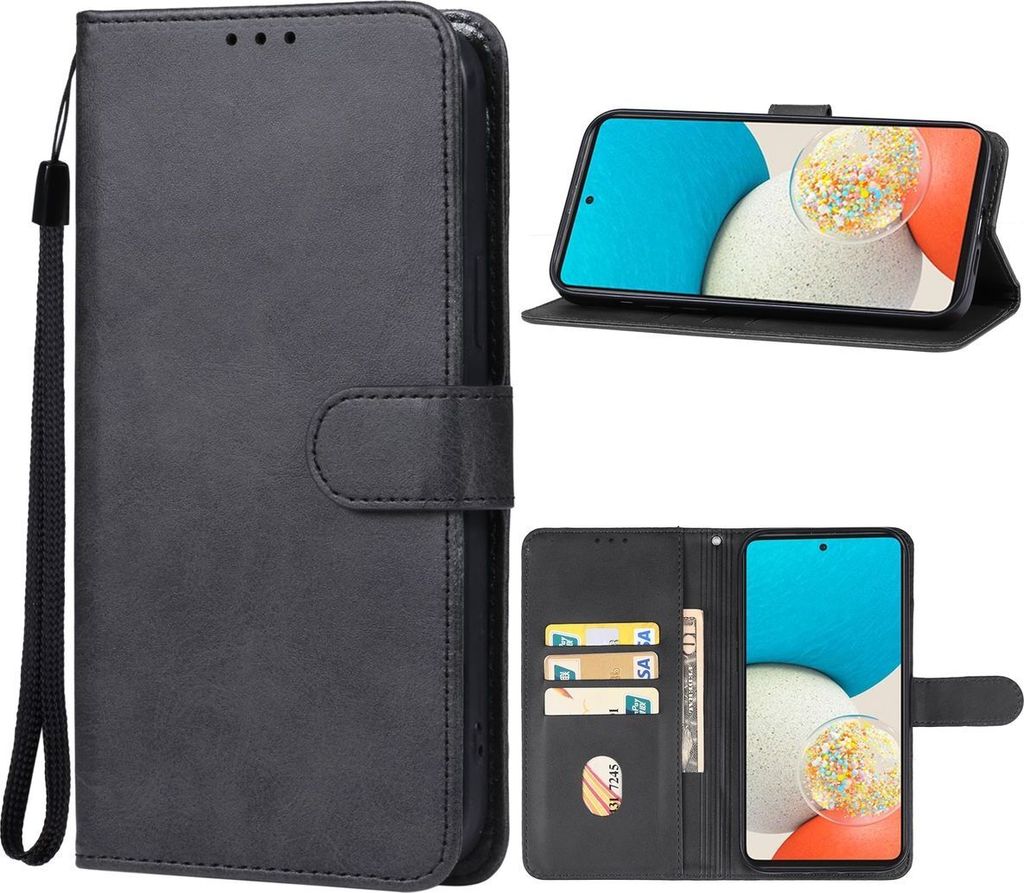 König Design Hülle kompatibel mit Kunstleder Handyhülle - Handy Case Schwarz