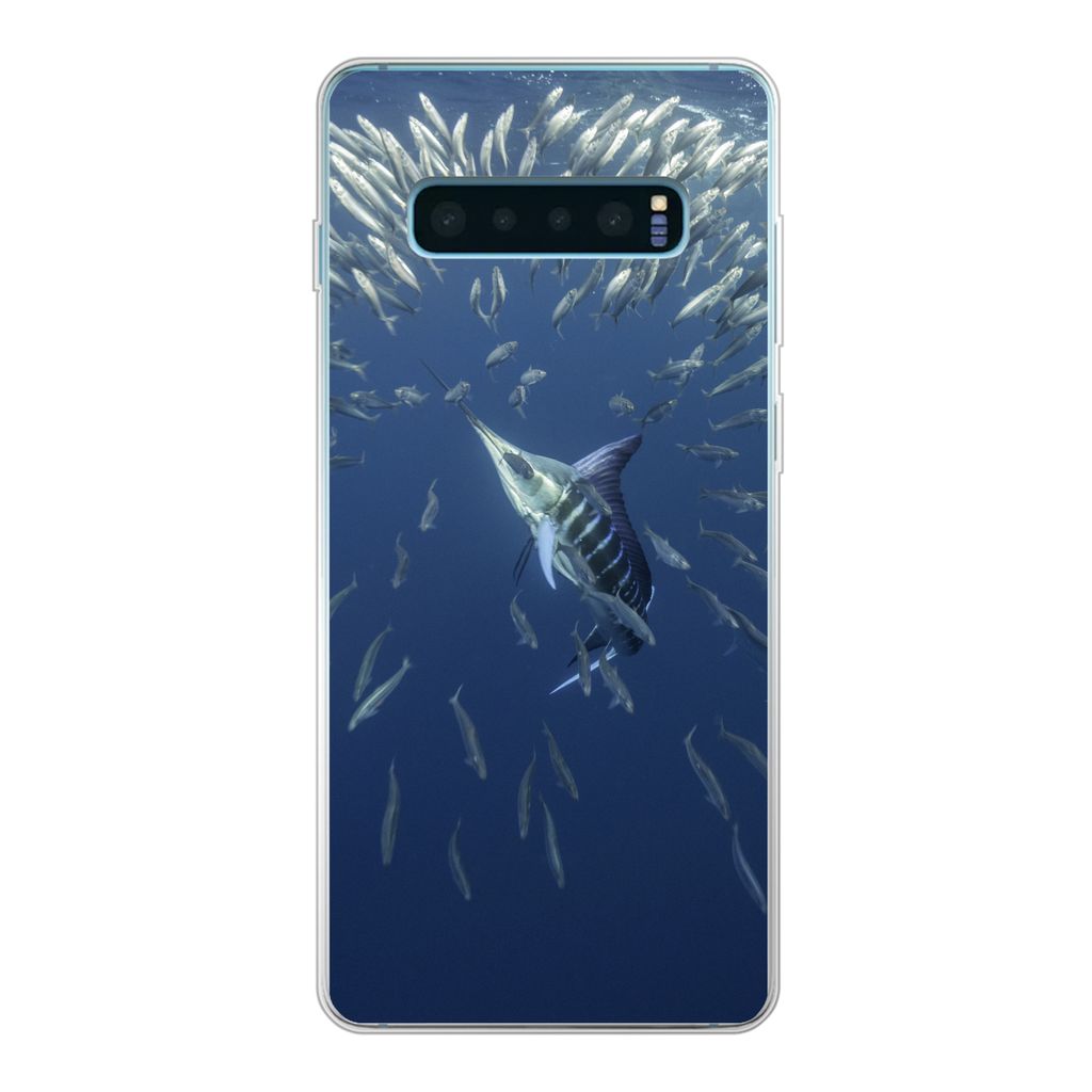 MuchoWow Handyhülle Schutzhülle Hülle für Samsung Galaxy S10 Lite Wasser - Sardinen - Tiere Silikon Softcase Handy Hülle - Schutz