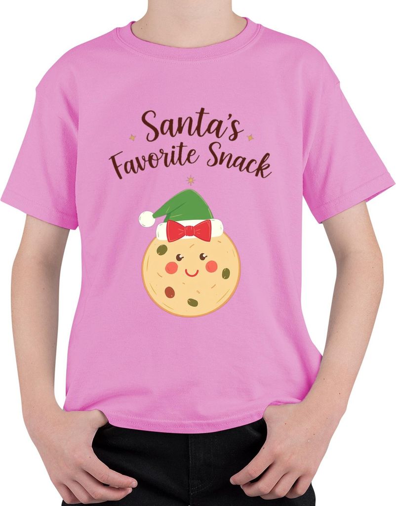 Santa's Favorite Snack Weihnachten Keks Geschenk Lustig niedlich Uni Kinder T-Shirt, Pink, 152