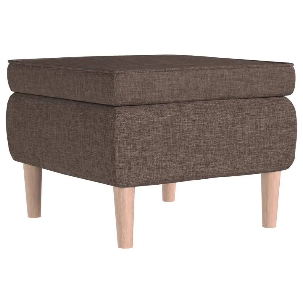 SYFAX™ Poggiapiedi Tortora in Tessuto con Gambe in Legno | Design Salotto