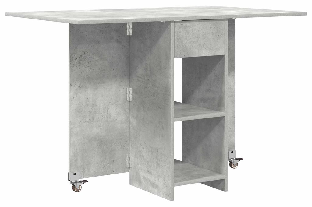 vidaXL Esstisch 115 x 70 x 75 cm Holzwerkstoff Betongrau Rechtwinklig