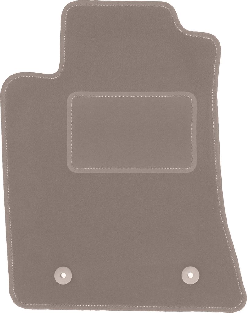 Fahrerfußmatte Velours beige passend für Toyota Avensis II T25 (2003-2009, Kombi, Liftback, Limousine) – mit Befestigungen – passgenau