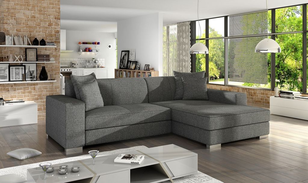 Ecksofa Eckcouch L-Form Sofa Schlafsofa BUTA inari 94 rechts mit Schlaffunktion und Bettkasten