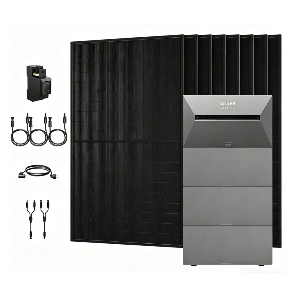 Powerness Balkonkraftwerk mit Speicher, Anker SOLIX Solarbank 3 E2700 Pro mit 3x BP2700 Erweiterungsakku und 4000W PV Panel & Smarter Zähler 0% VAT