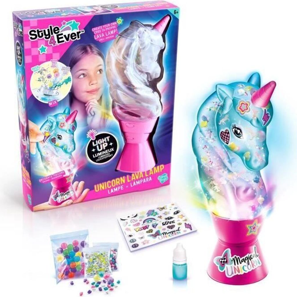 Lava Lampe Einhorn DIY, Style For Ever OFG 297, Zum Selbermachen, Mit Stickern, Leuchtet im Dunkeln