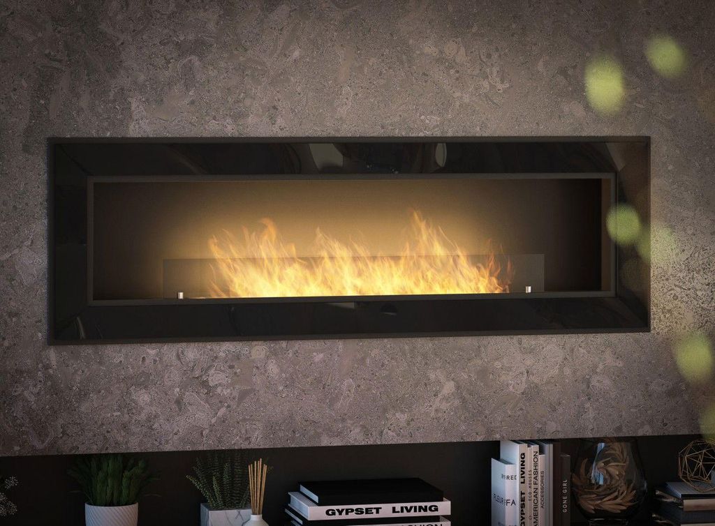 InFire Frame 1500 Ethanolkamin ohne Standard Schutzglas Schwarz