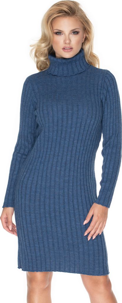 PeeKaBoo Damen gestrickt Pullover Kleid mit Rollkragen Liebling Jeans Universal-