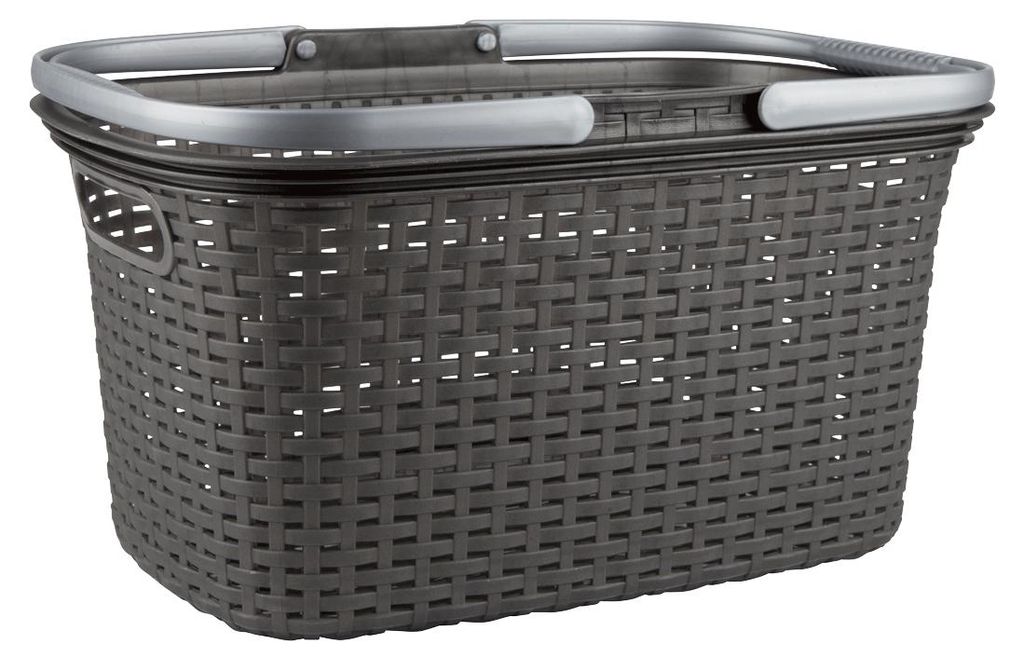 Einkaufskorb mit Griffen/Rattan-Design 43x28x23 cm Produktbild 
