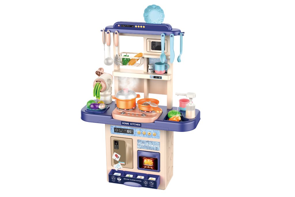 Kinderküche Spielküche SpielzeugKüche Küchengeräte mit Lichtern Blau 