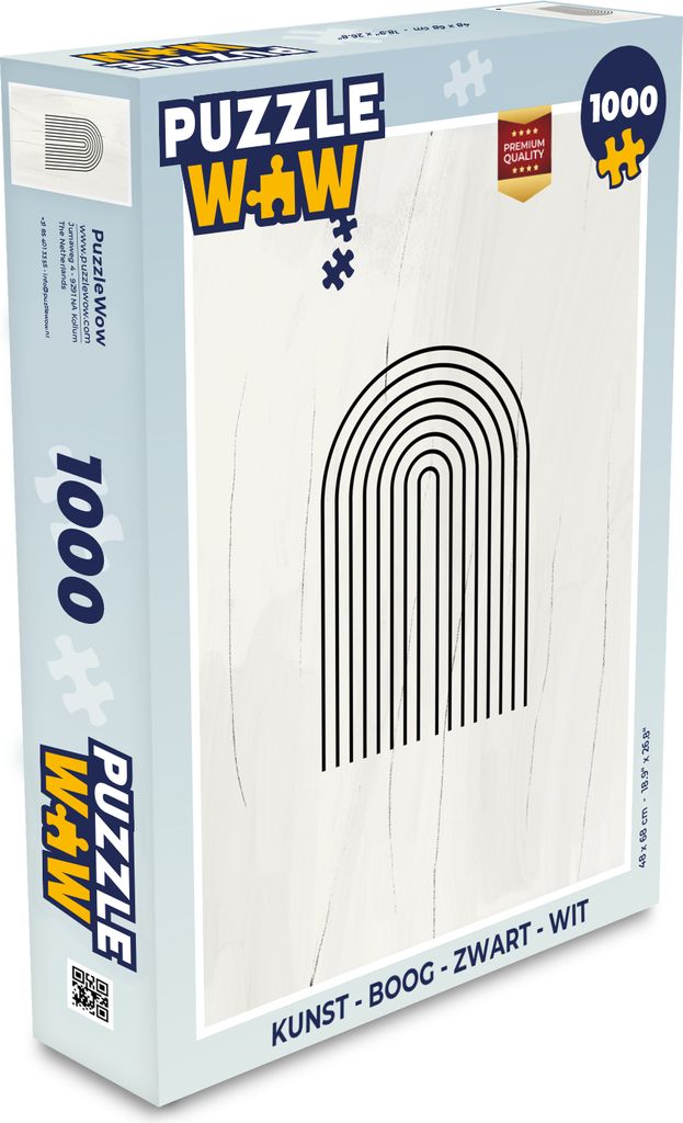 MuchoWow Puzzle 1000 Teile Kunst - Bogen - Schwarz - Weiß - Spielzeug - Alt und Jung - Spiele - Puzzeln