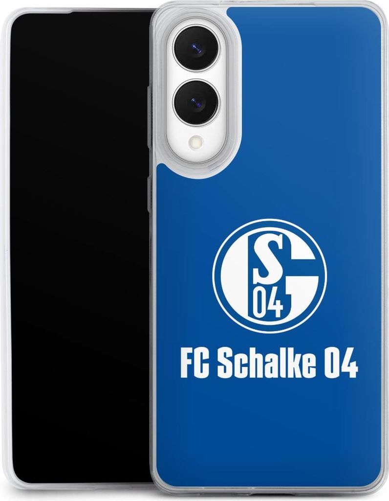DeinDesign Slim Hülle für Samsung Galaxy S25 Edge Silikon Case Ultra Dünn Handyhülle FC Schalke 04 Logo Offizielles Lizenzprodukt