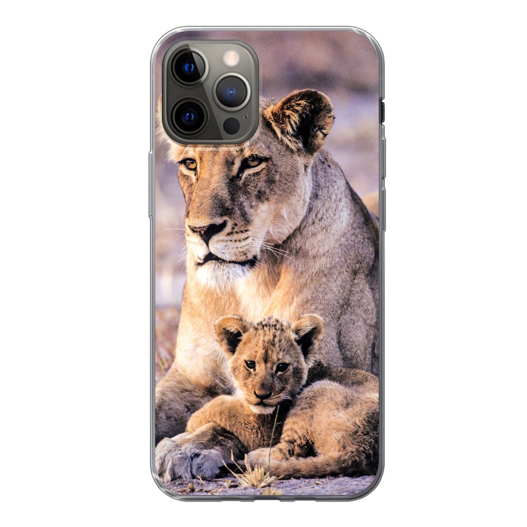 MuchoWow Handyhülle Schutzhülle Hülle für iPhone 13 Pro Löwin - Löwe - Junges Silikon Softcase Handy Hülle - Handy-Tasche