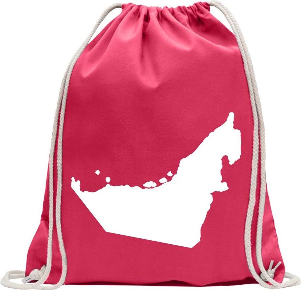 Kiwistar - Turnbeutel - pink - Vereinigte Arabische Emirate - Fun Rucksack Sport Beutel Gymsack Baumwolle mit Ziehgurt