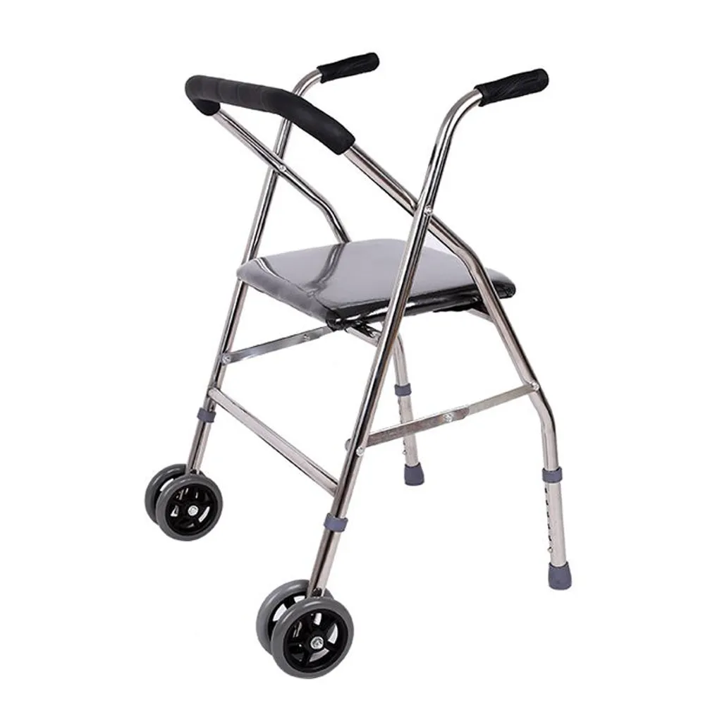 Déambulateur pliable léger à 2 roues et aide à la marche réglable